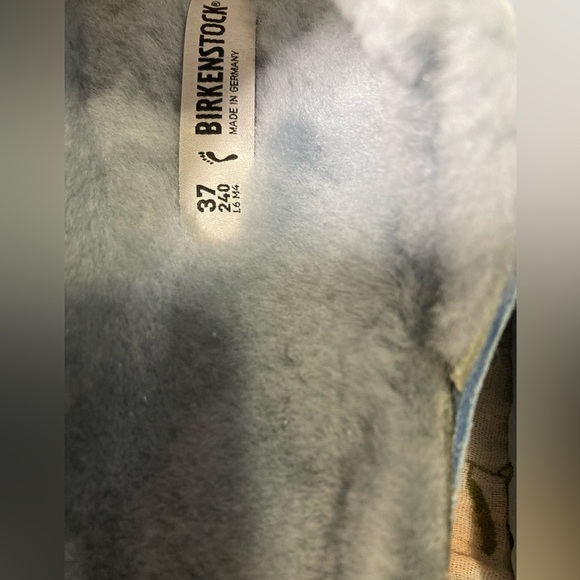 Birkenstock Arizona Shearling Light Blue Sandals - Picture 5 of 7